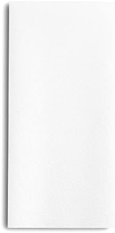 Linen-Feel European-White Paper Napkins - Decortive Cloth-Like Disposable Dinner Napkins - Soft And Absorbent. For Kitchen, Party, Wedding, Bathroom Or Any Occasion. (Pack of 100) - Image 3