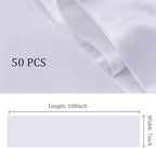 Satin Chair Sashes Bows 50 Pack Universal Polyester Chair Ribbons for Wedding Anniversary Retirement Party Birthday Engagement Banquet Graduation Outdoor Events Decor (White, 50 pcs) - Image 3