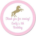 70 Stickers Birthday Baby Shower Party Gift Favor Label Gold Pink Unicorn by Unknown