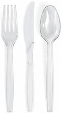 Prestee 600 Piece Plastic Silverware Set - Includes 200 Plastic Forks, 200 Spoons, and 200 Knives - Heavy Duty Flatware - Bulk Disposable Utensils for Weddings, Holidays, Christmas, and Party Events by Prestee