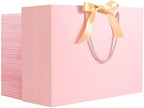 EUSOAR Gift Bags with Ribbon, 50pcs 16""x6""x12"" Thank You Gift Paper Bags with Bow Ribbon Handle, Large Shopping Party Favor Gift Treat Candy Bags Bulk for Wedding Baby Shower Guests Bridal, Pink by EUSOAR