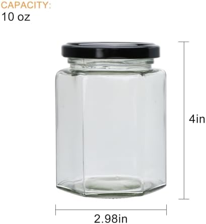 20 Pack 10 oz Honey Jars with Black Lids and Dippers - Image 2