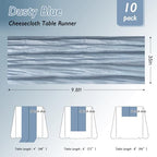 20 Pack Dusty Blue Cheesecloth Table Runner 120 Inch Boho Wedding Decor - Image 2