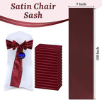 MDS® Pack of 300 Satin Chair Sashes for Wedding & Events – Burgundy - Image 3