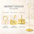 Urban Deco 24PK Table Number Holders Place Card Holders 12 Inch Table Card Holders Steel Card Holders for Photos, Food Signs, Memo Notes, Weddings, Restaurants, Birthdays (Gold 24PK) - Image 2