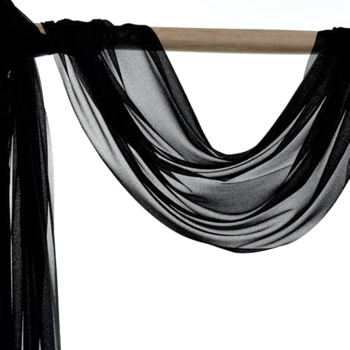 Pack of 25 Yard Chiffon Drapery Fabric, 60" Wide, Multiuse - Black - Image 6