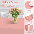 Whaline 16Pcs Pink Plastic Tablecloth 4 Pink Series Colors Rectangle Table Cover Waterproof Table Cloth for Birthday Wedding Parties Decorations Supplies, 54 x 108 Inch - Image 3