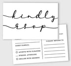 50 Blank RSVP Postcards Classy Script Style Print 4"X6" Response Cards,RSVP Reply Card for Wedding,Bridal Shower,Baby Shower by Inkdotpot