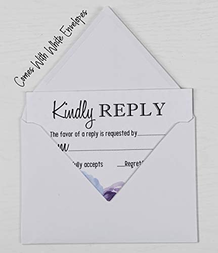 50 Blank RSVP Cards with White Envelopes Floral 4"x6" Response Cards-RSVP Reply Card for Wedding-Bridal Shower-Baby Shower-Rehearsal Dinner - Image 6