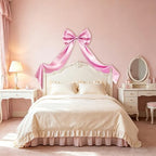 Large Pink Bow Decor, Double Layer Satin 80x20 Inches - Image 2