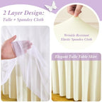 Ivory Tulle Tablecloths 48 Inch Spandex Round Table Cloths for Round Tables - Image 3