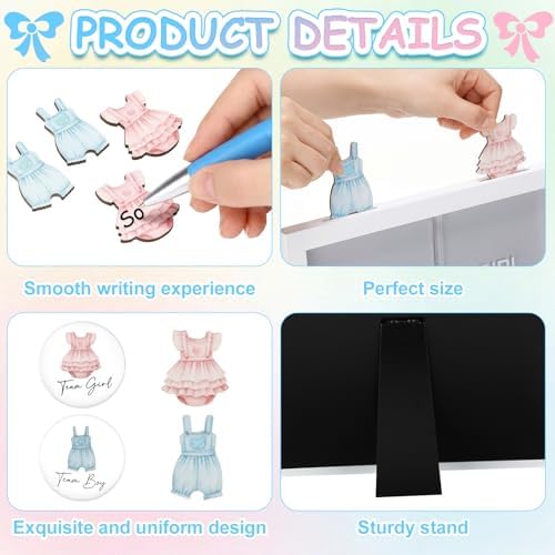55 Pcs Baby Cloth Gender Reveal Game Voting Board, Baby Cloth - Image 3