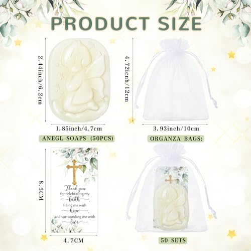 50 Sets Baptism Party Favors for Guests Baptism Angel Soap Bulk - Image 2