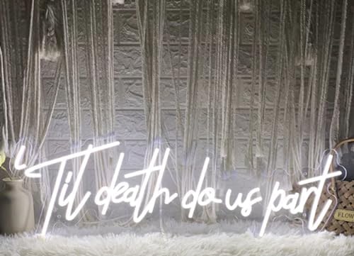 Til Death Do Us Party Neon Sign, Custom Wedding Party Led Neon Light, Wedding Backdrop Wall Decoration Engagement Bachelorette Party Gift Size:30inch - Image 5