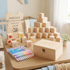 Baby Shower Block Decorating Kit 79 Pcs with Markers Sign Box - Image 5