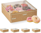 Pack of 5 Bakery Boxes with Window (9.84" x 9.84" x 3.54") - Ideal for Cake, Pies, Donut and Muffins - Natural Brown by BoxesCraftory