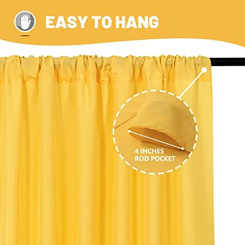 Yellow Backdrop Curtain for Parties, Photography Backdrop Drape, 5ft x 10ft - Image 4