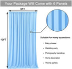 30ft x 10ft Baby Blue Backdrop Curtains for Parties, 6 Panels 5ftx10ft Thick Fabric Wedding Drapes Curtains Party Background for Baby Shower Birthday Parties - Image 6