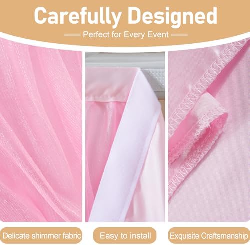 Pink Tulle Table Skirt 14FT Desk Skirt for Classroom Dorm Teacher Desk Back to School Desk Curtain Skirt Ruffle Tutu Shimmer Table Skirting for Birthday Baby Shower Party Cake Dessert Table Decor - Image 4