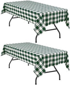 Hiasan Checkered Tablecloth 2 Pack 52 x 70 inch, Forest Green and White by Hiasan
