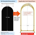 Hemmotop Stretchy Arch Backdrop Cover, Black, 7.2ft, 6ft, Set of 2 - Image 3