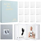 Baby Inkless Milestone Cards Hand Casting Kit Ink Print Hand and Footprint Kit Dog or Cat Pet Paw Print Kit Baby Newborn Footprint Kit Photo Album Keepsake Book Feet Stamp (Green Gift Box + Album) by Unknown
