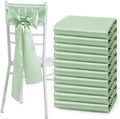 Sage Green Satin Chair Sashes Bows, 6 x 108 inch, 50 Pcs by Counfeisly