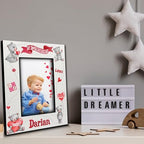 BELLA BUSTA- Personalize Baby First Year Memory Keepsake Picture Frame-Nursery Decor (1st Valentines (5x7 Vertical)) - Image 3