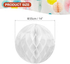 PATIKIL 10pcs 14" Honeycomb Balls Tissue Paper Pom Poms, Party Hanging Paper Honeycomb Balls Decoration for Birthday Wedding Home Backdrop Decor, White - Image 2