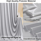 40ft×10ft Sliver Grey Wrinkle Free Backdrop Curtains for Parties, 8 Panels 5×10ft Thick&Silky Polyester Sliver Photo Backdrop Drapes Curtains for Birthday Party Baby Shower Wedding Photography - Image 3