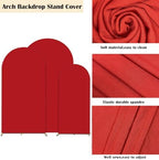 HAINARverS Set of 3 Stretchy Arch Backdrop Stand Covers, Red, 6/6.6/7.2FT - Image 4