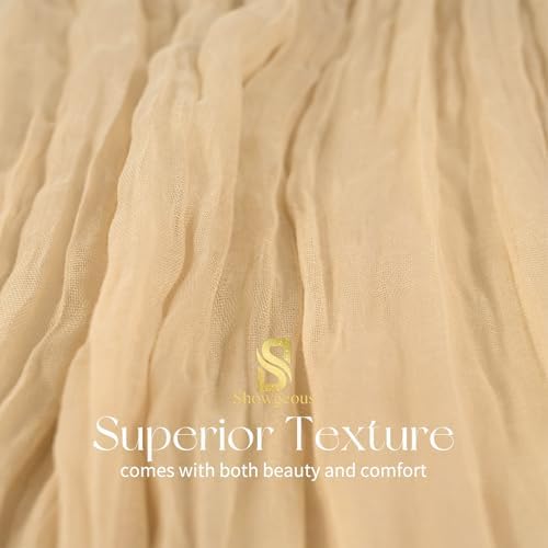 Showgeous 20 Pack Nude Cheesecloth Table Runner, 17 x 108 Inches - Image 4