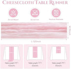 Sioloc 5 Pack Light Pink Cheesecloth Table Runner 120'' x 35'',Spring Easter Decor Soft Gauze Boho Wedding Table Decor for 10ft Table Birthday Party,Baby Shower, Bridal Shower, Home & Event Decor - Image 6