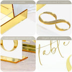 HOODO White Arch Acrylic Wedding Table Numbers 1-15 with Stands, 5"x7" Arched Acrylic Signs with 3D Gold Numbers, White 3D Table Numbers for Wedding Reception - Image 3