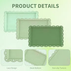 9Pcs Cupcake Stand & Serving Tray Set – 3 Tier Dessert Cake Stands, Cookie Display Stand，for Party Wedding Birthday Baby Shower, Gradient Dessert Table Display Stands Cookie Tray Rack（Green,Round - Image 4