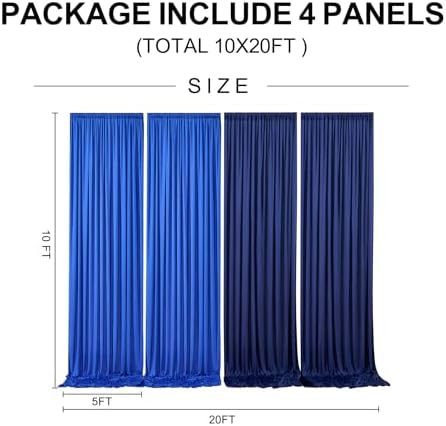 gogoparti 15ft x 10ft Royal Blue and Navy Blue Backdrop Curtains Panels for Parties Wedding, Wrinkle Free Backdrop Drapes for Wedding Birthday Party Background, 6 Panel 2.5x10ft - Image 6