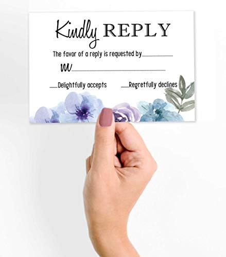 50 Blank RSVP Cards with White Envelopes Floral 4"x6" Response Cards-RSVP Reply Card for Wedding-Bridal Shower-Baby Shower-Rehearsal Dinner - Image 2