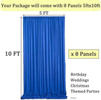 40ftx10ft Wrinkle Free Royal Blue Backdrop Curtains for Parties, 8 Panels 5x10ft Silky Polyester Photo Backdrop Drapes for Weddings Birthday Photography Background Curtains - Image 6