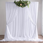 20ft×10ft Wrinkle Free White Backdrop Curtains for Parties, Thick Polyester Drapes for Backdrop, 2 Panels 5×10ft Cloth Photo Backdrop Curtain for Wedding Party Baby Shower Photography Background by Nobed+HHT