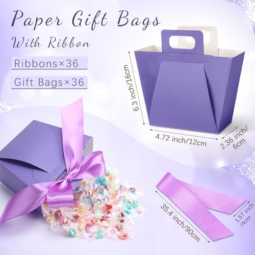 Kolldenn 36 Pack Small Gift Bag with Ribbon Handle Wedding, Assorted Colors - Image 2