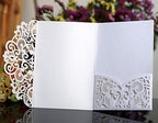 50PCS 3D Lace Flower Laser Cut Wedding Invitation Cards with Envelope Blank Inner Sheet Hollow Out Flower Shape Invitations for Wedding Quinceanera Birthday Shower Engagement Party 02 - Image 5