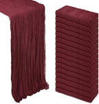 16 Pack 23 x 120 Inch Burgundy Table Runner 10Ft Cheesecloth by Heneger