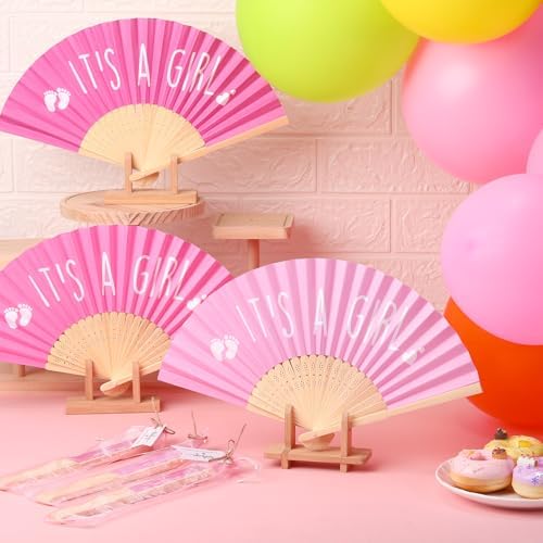 Threehoney 25 Sets Shower Party Favor for Guests Gift Fans, Pink - Image 4