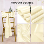 fani Ivory Satin Chair Straps Bows,120 PCS 7x108 Inch,Chair Sash - Image 3