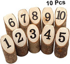 Rustic Decor Mini Wooden Stumps 10Pcs Number Printed Table - Image 5