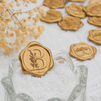 SWANGSA 200 Pack Letter B Wax Seal Stickers, Antique Gold Botanical Leaves Initial Alphabet Self-Adhesive Wax Stickers for Wedding Party Invitation Envelope - Image 3