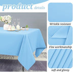 YMHPRIDE 6 Pack Light Blue Tablecloth 60 x102 inch Polyester Table Cloth for 6 Foot Rectangle Tables, Stain and Wrinkle Resistant Washable Fabric Polyester Table Covers for Wedding Party Banquet - Image 3
