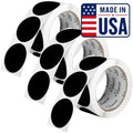 Perco Black Perforated Round Circle Dot Sticker 2-Inch Labels — 3 Rolls, 1,500 Stickers - Bold Branding, Logo Stickers, Warning & Instruction Labels, Strong Adhesive - Made in USA by Perco