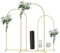 3 Pack Metal Wedding Arch (6FT, 5FT, 4FT) Backdrop Gold Balloon Stand by ParseBio