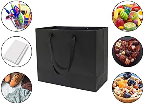 HUAPRINT Large Black Gift Bags with Handles, 30 Pack, 13x5x10 IN - Image 4